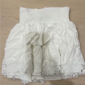 Katie J NYC Textured White Skirt